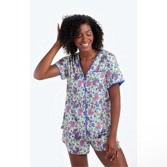 Summersalt The Could 9 Silky Pajama Set Shirt Shorts Floral Size 2XL Women’s - Picture 1 of 12